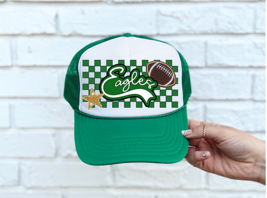Eagles Checkerboard Trucker Hat